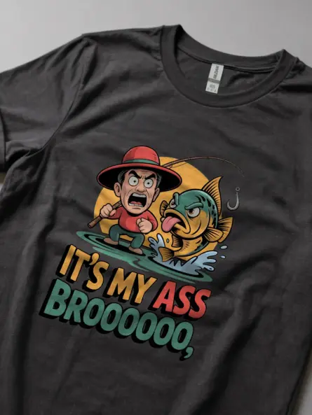 Funny Fishing Shirt – Bold Cartoon Meme Tee for Anglers with Humor - Image 5