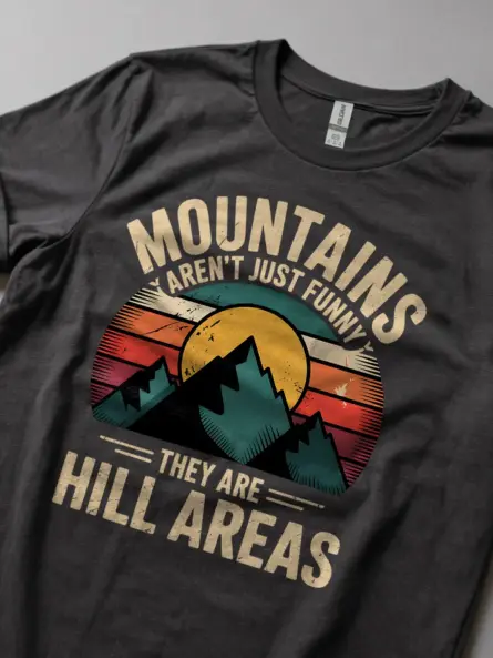Funny Mountain Pun T-Shirt – Hill Areas Retro Hiking Tee - Image 5