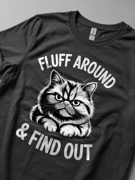 Grumpy Cat Shirt – Bold Funny Tee with Fluff Around & Find Out Attitude - Image 5