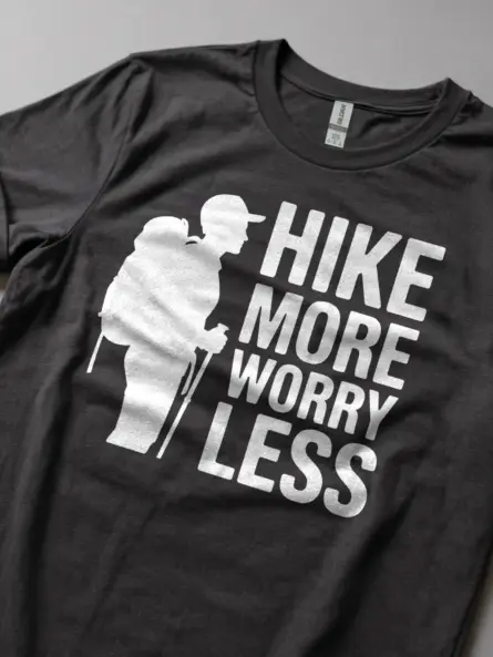 Hike More Worry Less T-Shirt for Outdoor Adventure Lovers - Image 5