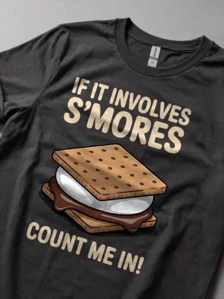 If It Involves S'Mores Count Me In T-Shirt - Image 5