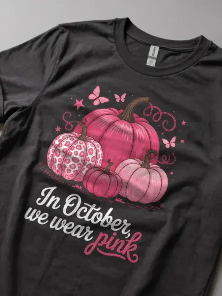 Chic In October We Wear Pink T-Shirt – Breast Cancer Awareness Top - Image 6