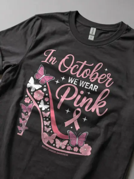 Dark Heather Lifestyle – Group Team Walk Outfit – in october we wear pink shirt