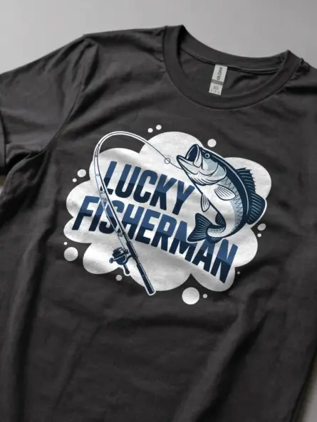 Lucky Fishing Shirt – Bold Logo Tee for Charter Crews & Bait Shop Staff - Image 6