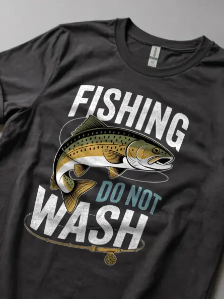 Lucky Fishing Shirt Do Not Wash – Bold Vintage Trout Tee - Image 6