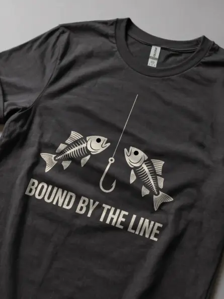 Bold Minimalist Fishing T Shirt – Bound by the Line Tee - Image 5