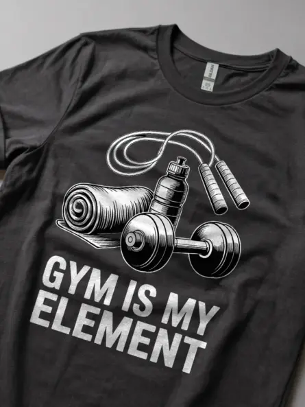 Bold Minimalist Gym Shirt – “Gym Is My Element” Fitness Tee for Motivated Athletes - Image 5