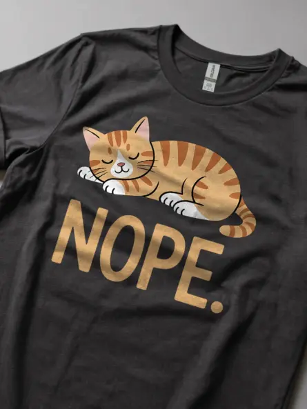 Not Today Cat Shirt – Funny Lazy Orange Tabby Graphic Tee - Image 5