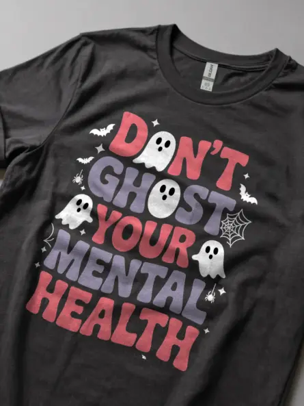 Retro Halloween Mental Health Shirt – Don’t Ghost Your Mental Health Tee - Image 5