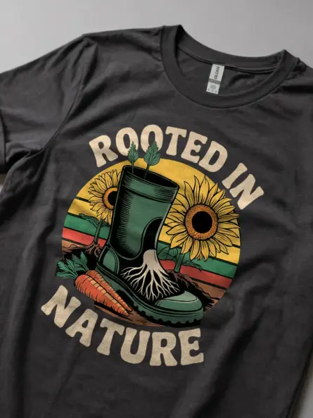 Rooted in Nature T-Shirt Vintage Gardening Tee - Image 5