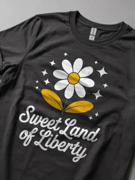 Sweet Land of Liberty T-Shirt with Daisy & Stars - Image 5