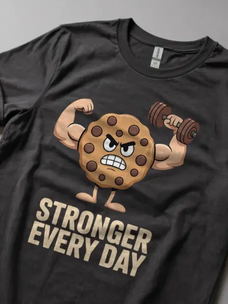 Tough Cookie Workout Shirt – Funny Fitness Motivation Tee for Foodies - Image 5