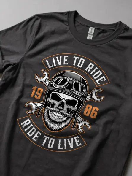 Powerful Vintage Motorcycle TShirt for Bearded Bikers - Image 5