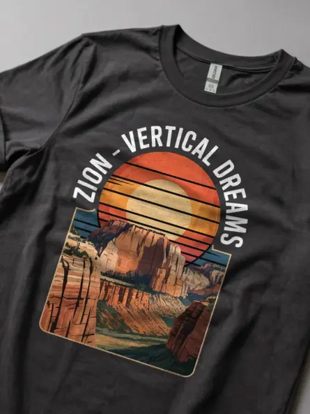 Epic Vintage Zion National Park T-Shirt – Vertical Dreams Graphic Tee - Image 5