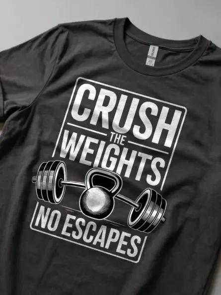 Crush the Weights – Power Packed Weightlifting Motivation Shirt - Image 5