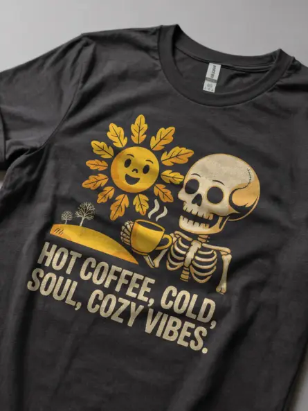 Vintage Baking Mom T-Shirt – Hot Coffee Cold Soul Cozy Vibes Tee - Image 8