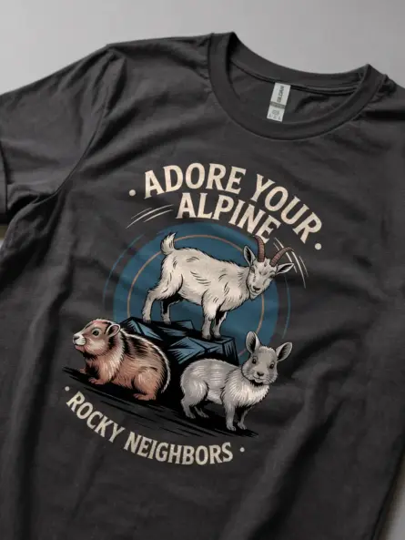Adore Your Alpine Rocky Neighbors Alpine Animal T-Shirt - Image 5