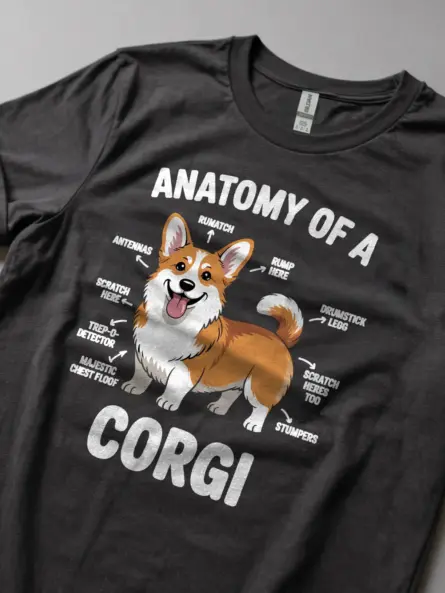 Anatomy of a Corgi Shirt – Funny Labeled Dog Parts Tee for Pet Lovers - Image 6
