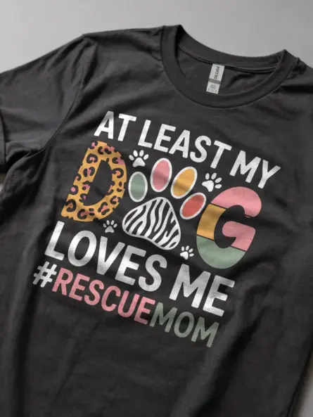 Bold Rescue Dog Mom Shirt – Funny & Stylish Leopard Print Tee - Image 5