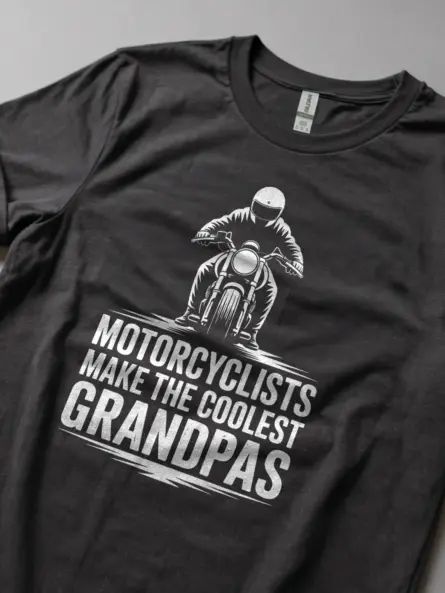 Cool Biker Grandpa T-Shirt – Vintage Motorcycle Tee for Grandfathers - Image 5