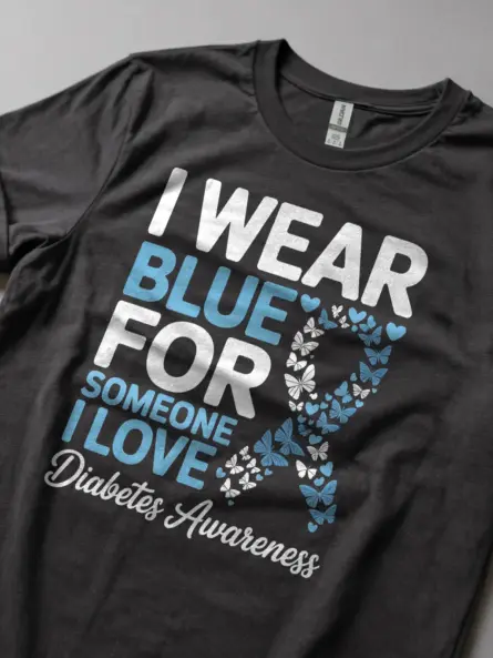 Blue Ribbon Diabetes Shirt – Support Someone You Love Today - Image 5
