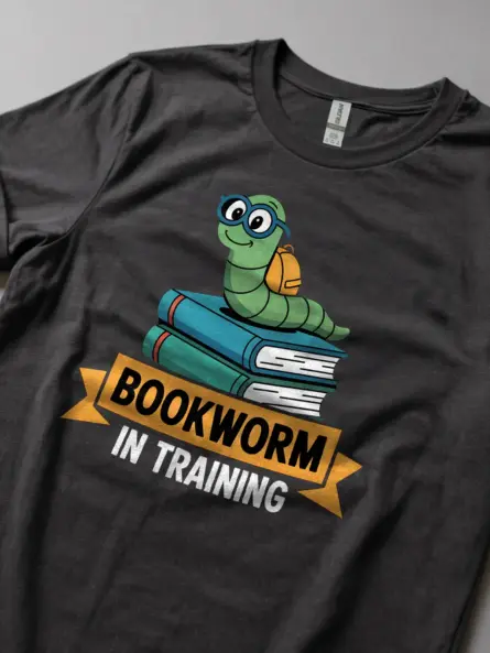 Bookworm Tee – Cute In Training Tee for Kids Who Love Reading - Image 5