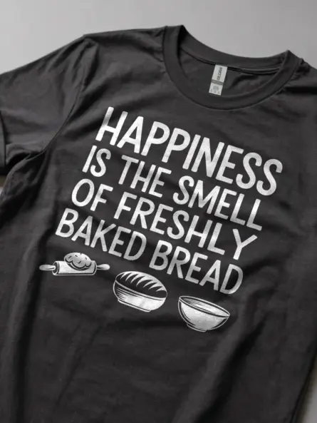 Happiness Bread Lover T-Shirt – Cozy Gift for Home Bakers - Image 2