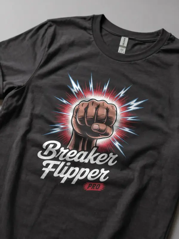 Dark Heather Breaker Flipper Shirt Lifestyle – best electrician t-shirt for construction workers