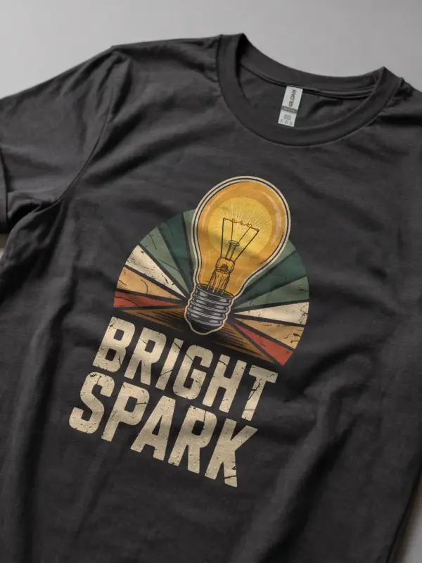 Dark Heather Bright Spark Shirt Lifestyle – buy bright spark electrician shirt for STEM professionals