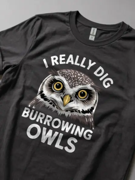 Burrowing Owl T-Shirt for Bird Lovers – I Really Dig Owls Tee - Image 5