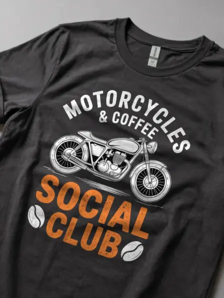 Bold Cafe Racer T-Shirt for Biker Coffee Lovers – Vintage Club Vibes - Image 5