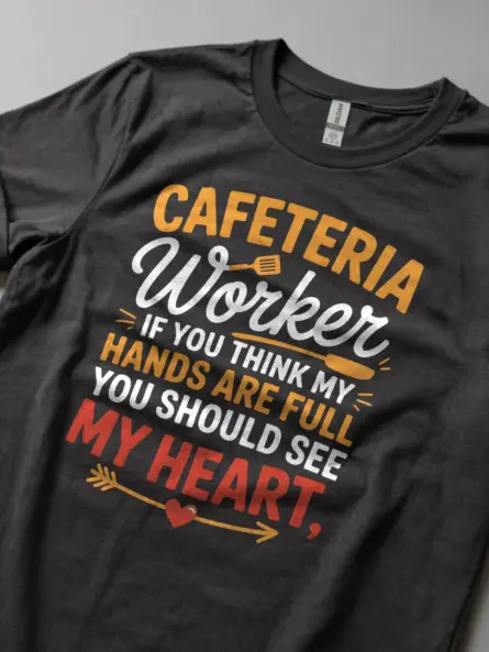 Cafeteria Worker Appreciation T-Shirt – Hands Full Heart Full - Image 5
