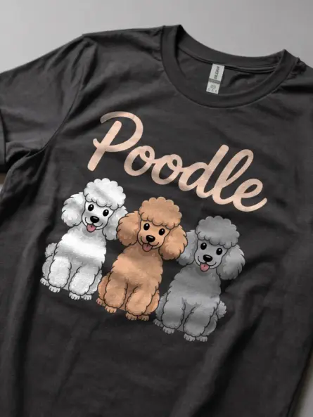 Cartoon Poodle T Shirt – Adorable Pastel Dog Lover Tee - Image 6