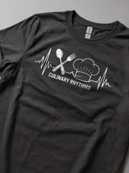 Lifestyle Dark Heather Culinary Tee – chef heartbeat t-shirt for kitchen staff