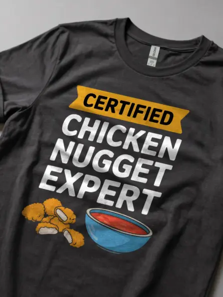 Certified Chicken Nugget Shirt – Funny Foodie Power Tee - Image 5