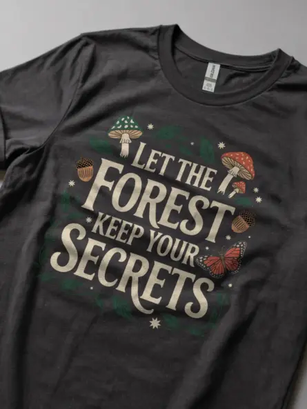 Let the Forest Keep Your Secrets Cottagecore Forest T-Shirt - Image 5