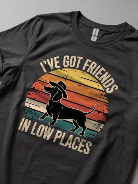 Dachshund Cowboy Shirt – Retro Sunset Western Dog Tee - Image 5