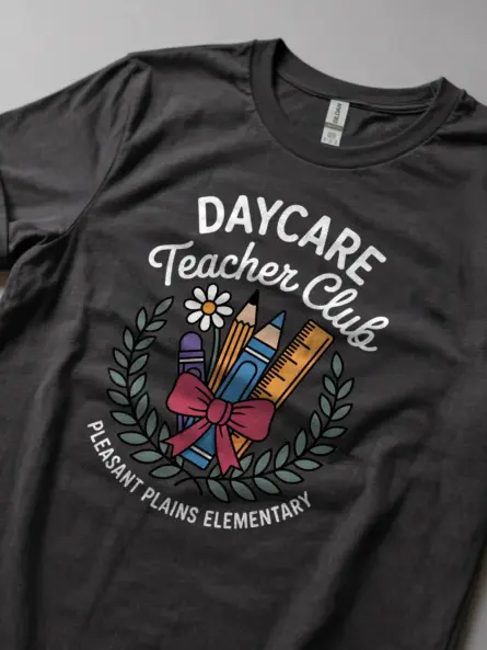 Daycare Teacher Shirt – Cute Club Spirit Laurel Wreath Tee - Image 5