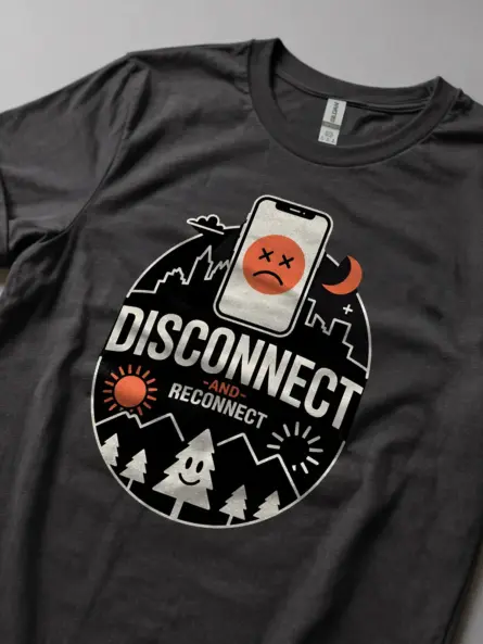 Disconnect and Reconnect T-Shirt for Digital Detox - Image 5