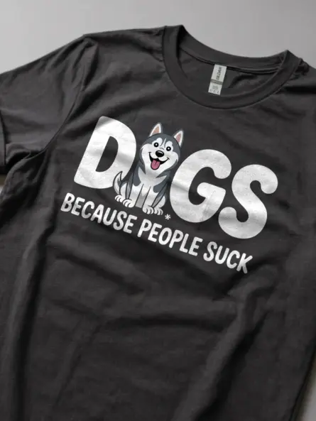Edgy Dogs Because People Suck Shirt – Funny Husky Meme Tee - Image 7