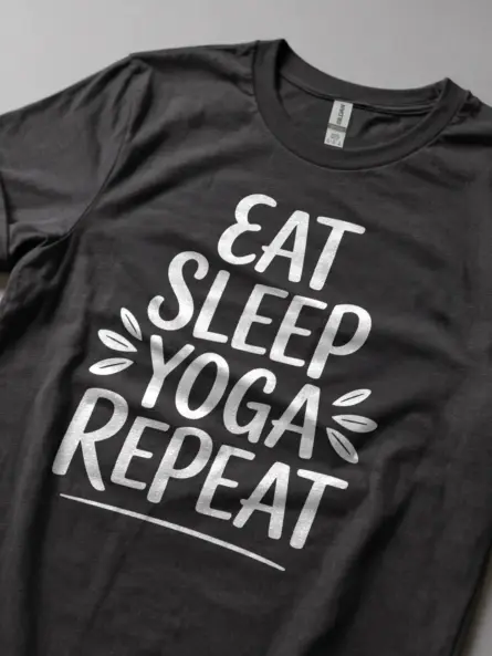 Essential Eat Sleep Yoga Repeat T-Shirt - Image 5