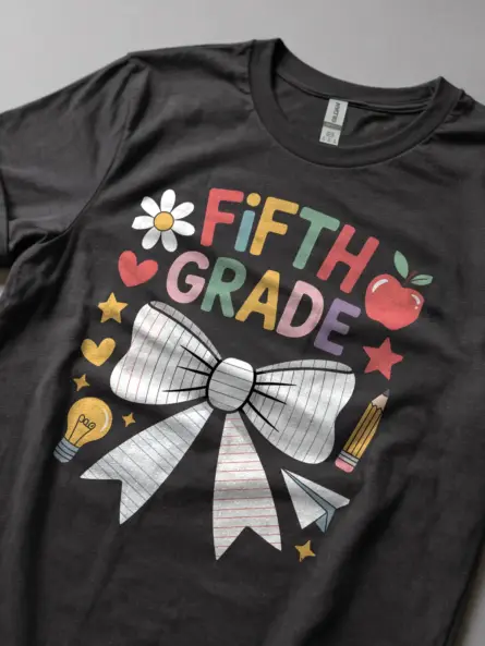 Fifth Grade Shirt – Kawaii Teacher Team Back-to-School Tee - Image 5