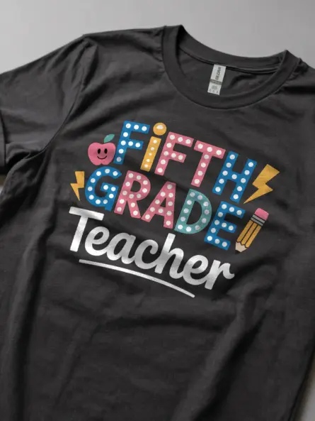 Fifth Grade Teacher Shirt – Cute Polka Dot Power Tee - Image 5