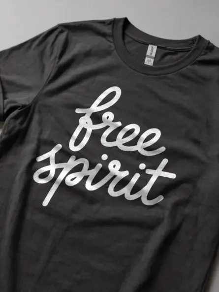 Modern Free Spirit T-Shirt – Minimalist Script Boho Vibes - Image 5