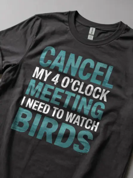 Funny Bird Watching Meeting T-Shirt for Remote Workers & Backyard Birders - Image 5