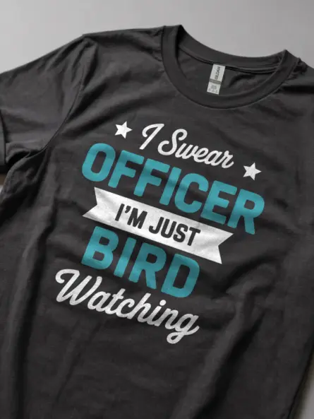 Funny Bird Watching Officer T-Shirt – Police Joke for Birders - Image 5