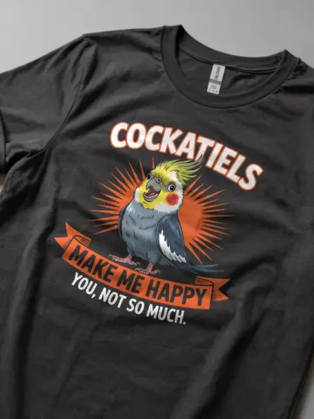 Funny Cockatiel T-Shirt for Bird Lovers – Cheerful Pet Bird Graphic Tee - Image 5