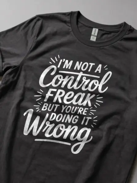 Dark Heather Shirt I'm Not a Control Freak Funny Control Freak T-Shirt Lifestyle Shot