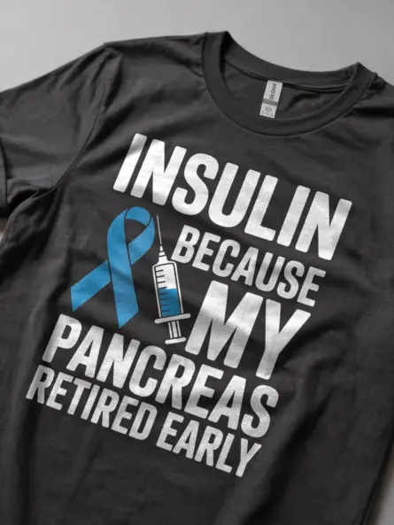 Funny Diabetes T Shirt – Bold Pancreas Retired Early Tee - Image 5