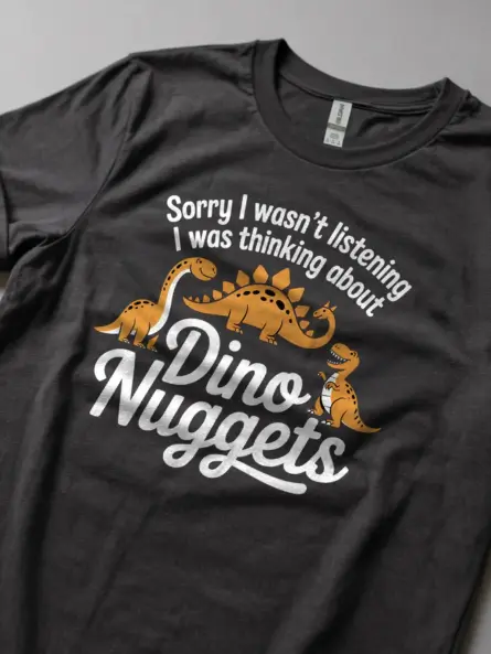 Hilarious Dino Nuggets Graphic Tee – Funny Dinosaur Nugget T-Shirt - Image 5